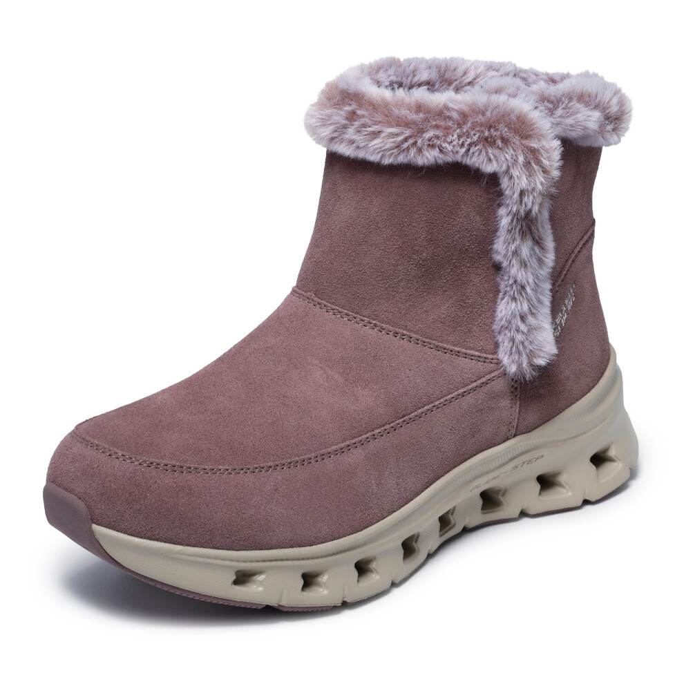 Skechers Women's Glide-Step Pro - Cozy Wish Hands Free Slip-Ins, Wool Lined Cozy Boot, Mauve, 7M
