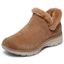 Skechers Dames EASY GOING - FALL FEELING Hands Free Slip-Ins, faux fur kraag Suede Boot, Chestnut, 10M