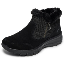 Skechers Dames EASY GOING - GENTLE FALL, Gebreide laarzen met rits, Zwart/Zwart, 5M