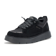 Skechers Dames Keepsakes Cozy-Street Hiker Sneaker, Zwart/Zwart, 9