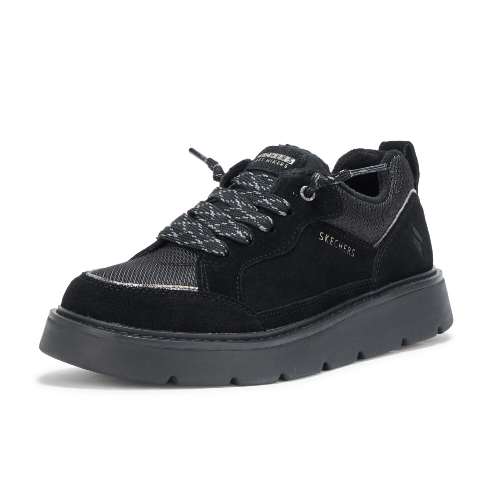 Skechers Women's Keepsakes Cozy-Street Hiker Sneaker, Black/Black, 9
