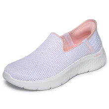 Skechers Damen Hands Free Slip-Ins Go Walk Flex-Relish Sneaker, Weiß/Rosa, 5 US
