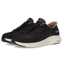Skechers Donna Contour Foam Cozy Fit Slip-Ins Leopardo Dream Sneaker, Nero, 10.5