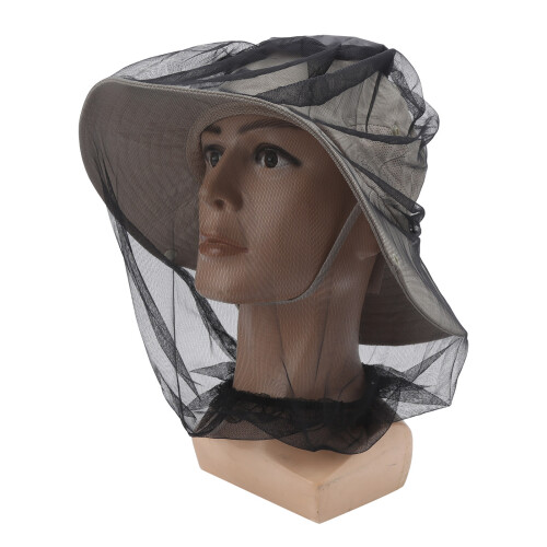 Nylon Insectproof Mosquito Net Cap Black, 46cm Breathable Mesh 2