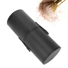 Makeup Brush Case Portable PU Cosmetic Bag Black Slim & Water-Resistant