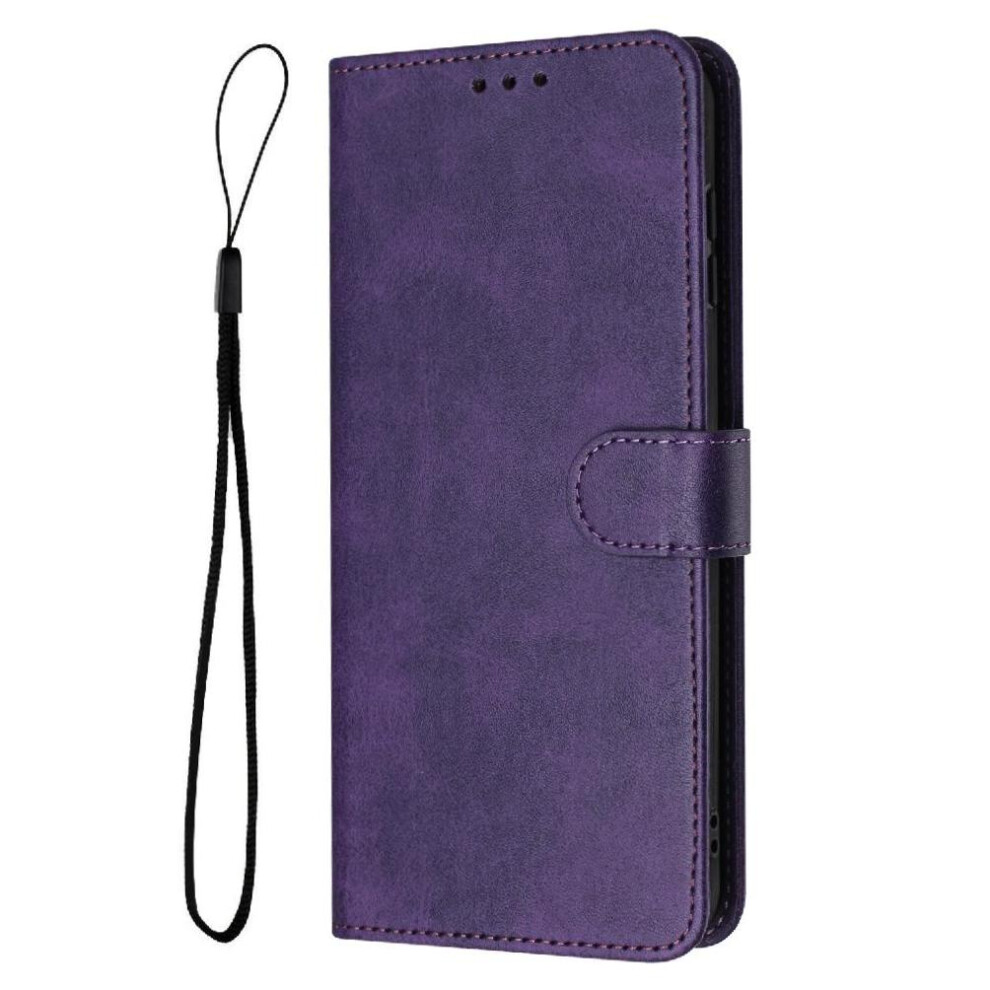 Flip Case For Motorola Moto G77 With Buckle With Card Slot Kickstand Pure Colour Pu Leather 764563197279