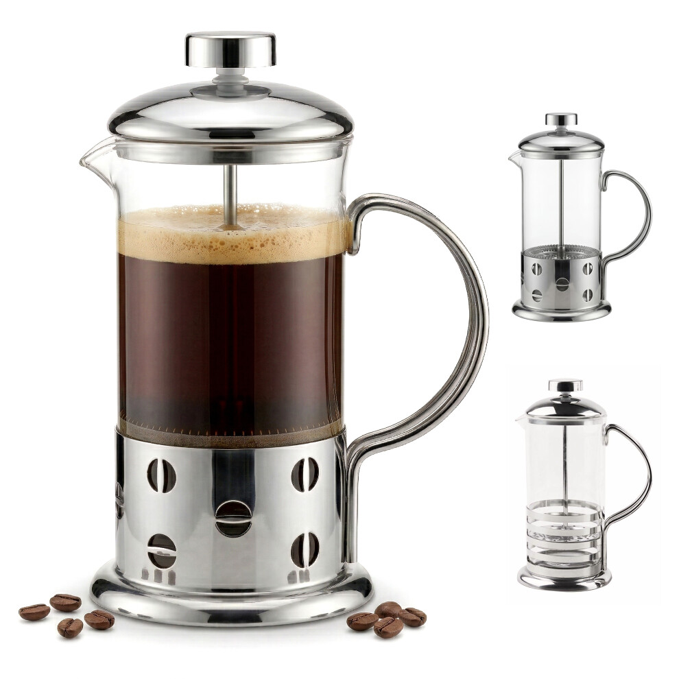 GEEZY French Press Cafetiere 350ml/3 Cup Stainless Steel Glass Percolator Tea Maker