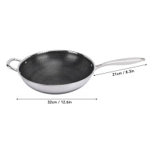 Honeycomb Bottom Wok 32cm 304 Stainless Steel