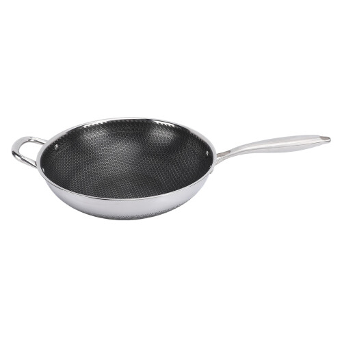 Round 304 Stainless Steel Non Stick Wok