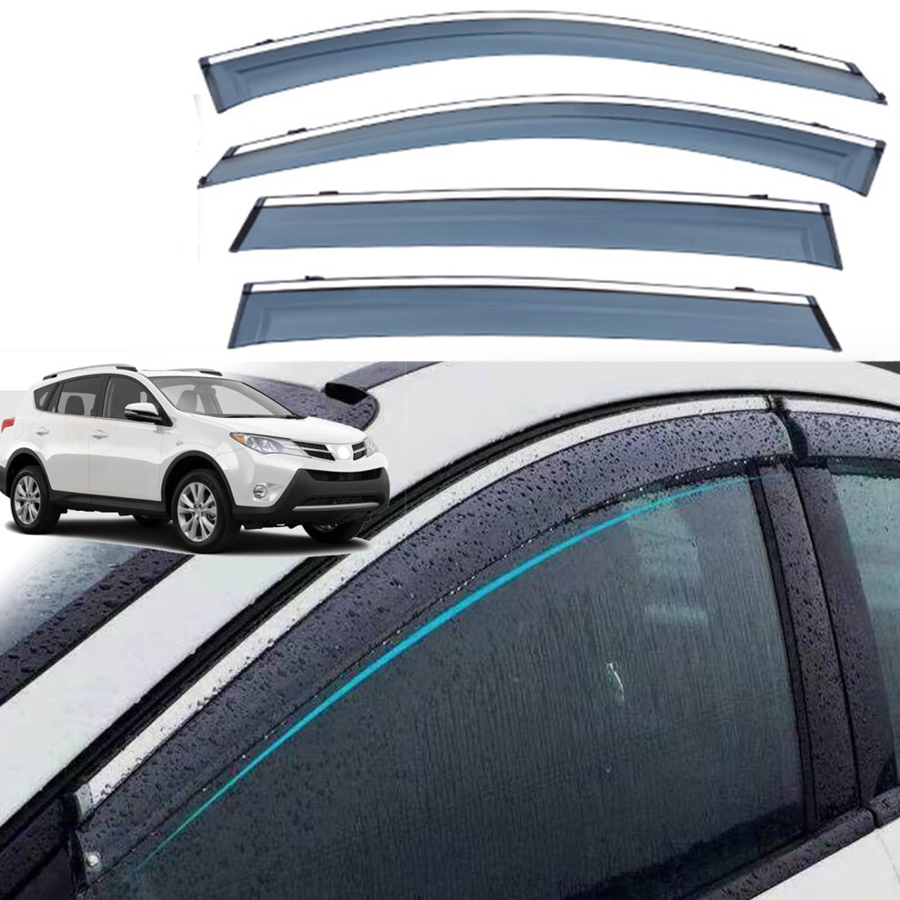 Window Visors Rain Guards For Toyota Rav4 20142019 Xa40, Weatherproof Vent Shade Deflectors Custom Fit 9073542783657