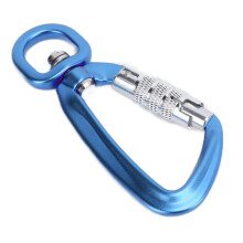 Dog Leash Carabiner Locking Clip Blue Auto Lock 360 Rotational Hook Accessory