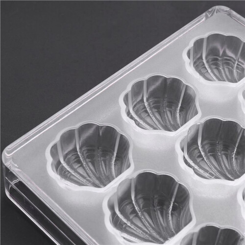 6X Shell Shape Hard Chocolate Mold 3D Sea Shell Polycarbonate Clear Ice Jelly Candy Mould 2