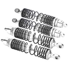 4 Stück Metallstoßdämpfer für 1/10 RC-Cars, Silber, 95 mm & 110 mm
