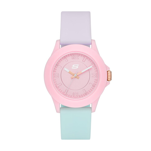 Skechers Women's Rosencrans Midsize Quartz Three-Hand Watch, Color: Purple/Green, Pink (Model: SR6215)