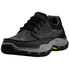 Skechers Uomo Respected - Loleto Moc Toe Bungee Lace Slip On, Nero/Grigio, 14 M US