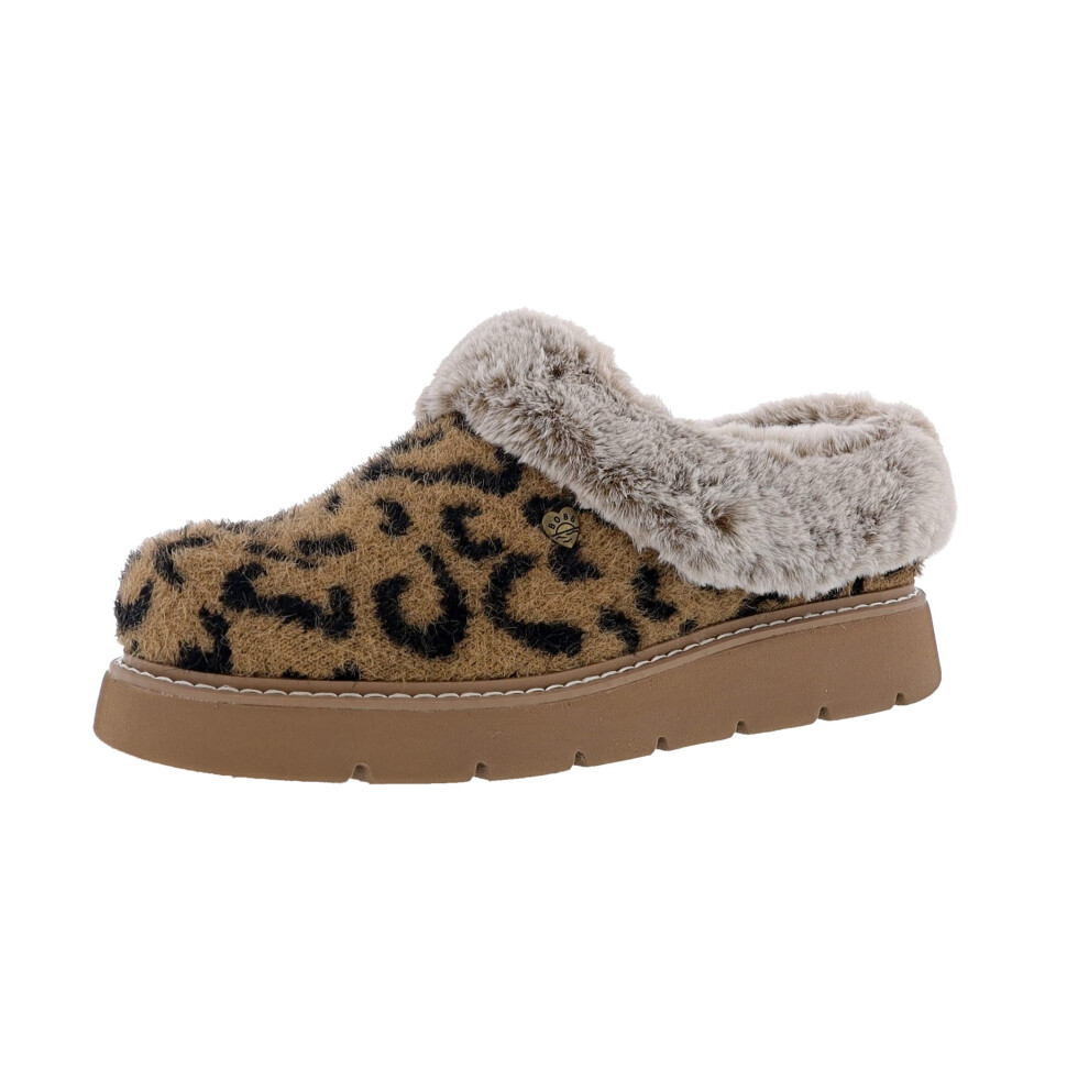 Skechers Women's Bobs Keepsakes Lite- Spot It Slippers, Leopard, 8M