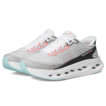 Skechers Donna Max Cushioning Glide Step Sapphire Slip-Ins Sneaker, Bianco/Multi, 8.5