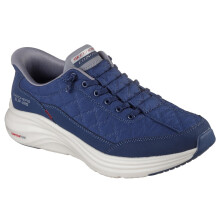 Skechers Heren Contour Foam Cozy Fit Hands Free Slip-in Sneaker, Marine/Grijs, 6.5