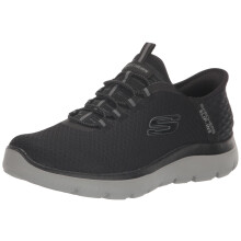 Skechers Heren Summits High Range Hands Free Slip-in Sneakers, Zwart/Charcoal, 8 XW US