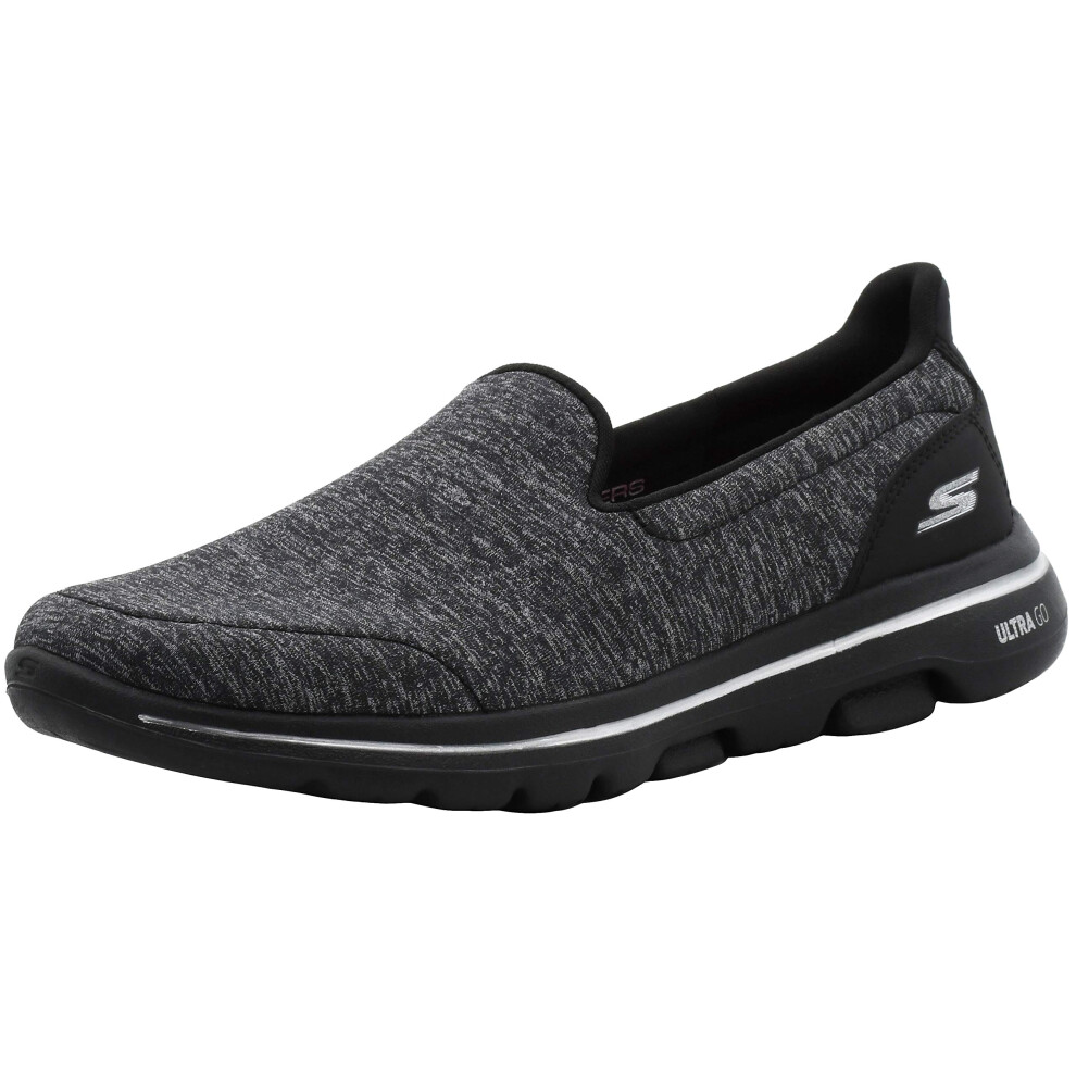 Skechers Women's Go Walk 5 Honor Sneaker, Black/Black, 10 Xw Us