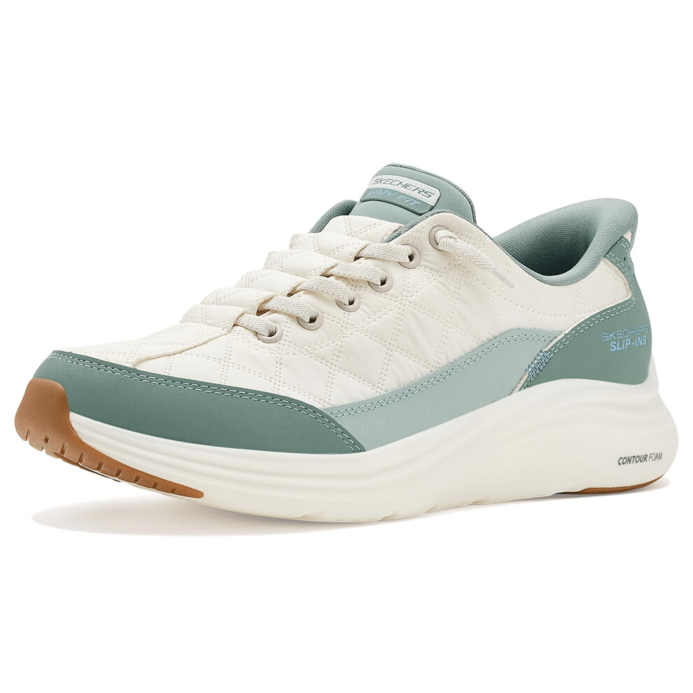 Skechers Womens Contour Foam - Cozy Fit Hands Free Slip-Ins White Sage 12 Medium