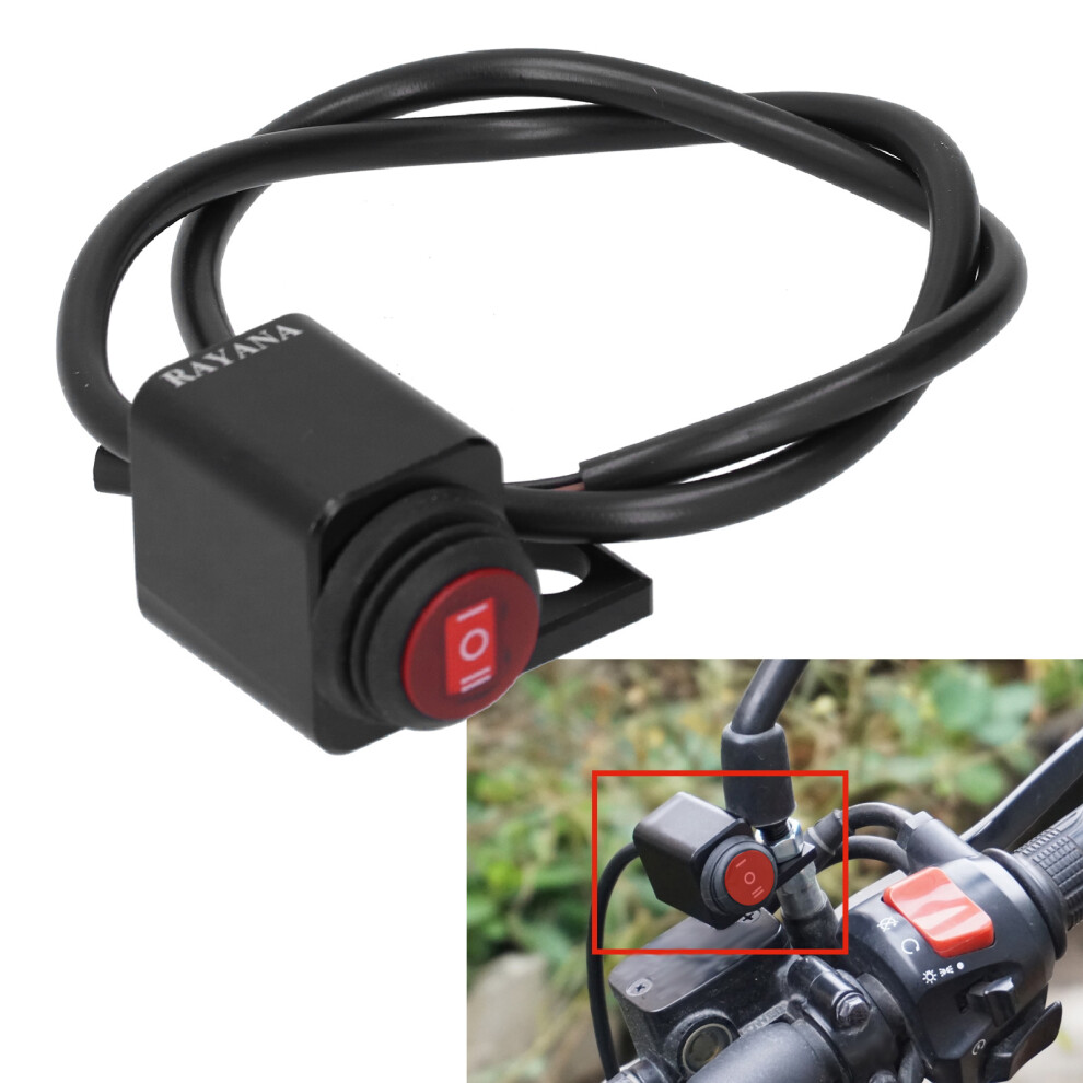 Waterproof Handlebar Switch For Motorcycle Atv, Aluminum Alloy, 0.4In Mount, On/Off Buttons 9491391458388