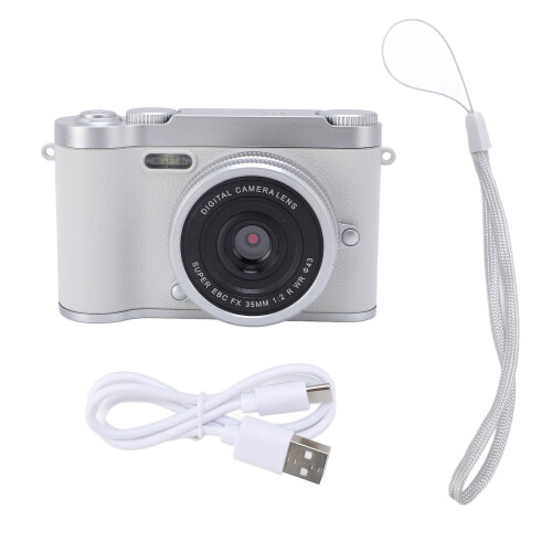 48MP HD Digital Camera for Teens, 8x Zoom, Silver, Compact 1
