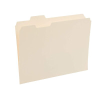 Staples Mappen, 1/5-Cut Tab, Assorted, A4, Perfect voor Thuis, Kantoor, Klas, 100-Pack, Manila