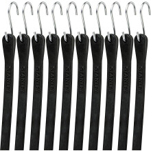 STANLEY S300441 Cuerdas de Bungee de 41" de Caucho para Todo Clima con Ganchos S para Asegurar Lonas, 10 Pack