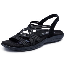 Skechers Damen Multi Strap Sport Sandale, Schwarz, 7 Weit US