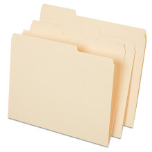 Staples Mappen, 1/3-Cut Tab, Assorted Positie, A4, Perfect voor Thuis, Kantoor, Klas, 50-Pak, Manila