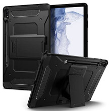 Spigen Tough Armor Pro til Galaxy Tab S8 Plus/S7 Plus 5G/ Tab S7 Plus 12.4Inch Cover med S Pen Holder, Kick Stand - Sort
