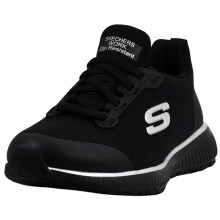 Skechers Dames Squad Sr Food Service Schoen, Zwart/Zilver, 7