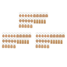 75Pieces Blank Wooden Key Chain Diy Wood Keychain Rings Key Tags Jewelry Findings