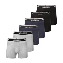 Skechers Heren Ondergoed Boxer Shorts 6-Pack, Contoured Pouch, Vochtregulerend, Geen Rijgen, Groot Blauw/Donkergrijs/Zwart