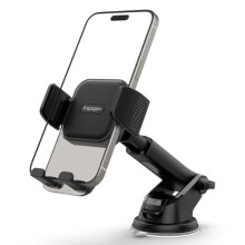 Spigen Dashboard & Windshield Autohouder [Sterke Zuignap][360 Graden Rotatie][Stabiele Bevestiging] Geschikt Voor Meeste Smartphones - Zwart