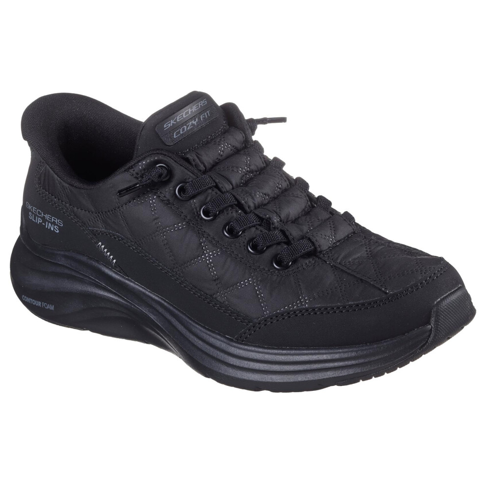 Skechers Women, Contour Foam - Cozy Fit Hands Free Slip-Ins, 5.5, Medium Black