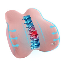Skechers Dames Lumbar Kussen, Geheugenfoam Ondersteuningskussen voor Kantoor, Rugpijn Verlichting Kussen