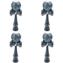 4X Wooden Toy Kendama Toy Children and Adults Outdoor Sports Crack Beech Wood Colorful Design Black and