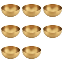 8X Große Kapazität Edelstahl Salat Schüsseln Koreanische Suppe Reis Nudel Ramen Schüssel Küche Lebensmittel Behälter,Gold,15X 7CM