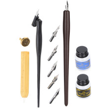 Wood En Handle Calligraphy Pen Set for Beginners Ink Nibs & Practice Tools 2#