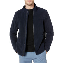 Veste en polaire classique zippée Tommy Hilfiger pour homme, bleu marine, XS