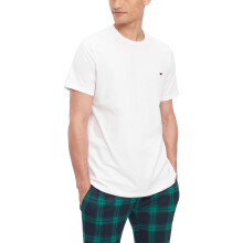 Tommy Hilfiger Herre Flag Crew Neck T-shirt Pyjamas Top, Hvid, Small US