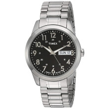 Timex Men's T2M932 South Street Sport Black/Silver-Tone Stainless Steel Expansion Band Watch
