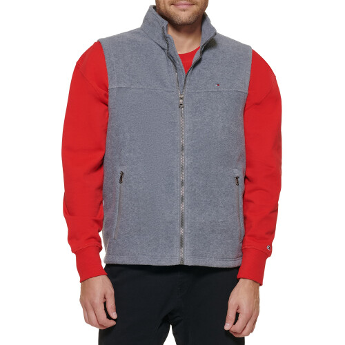 Tommy Hilfiger Tommy Hilfiger Herren Fleece-Weste, Hellgrau, Groß