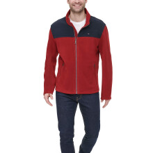 Veste en polaire classique Tommy Hilfiger pour homme (normale et grande taille), marine/rouge, grande