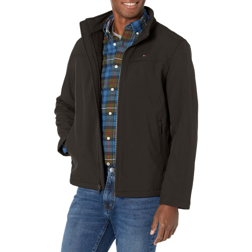 Tommy Hilfiger Tommy Hilfiger Herren Active Soft Shell Windbreaker Jacke, Schwarz, Mittel DE