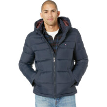 Tommy Hilfiger Classic Hooded Puffer Jacket (Standard, Big & Tall), Nachtblauw, XX-Large
