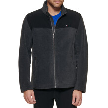 Veste en Polaire Classique Tommy Hilfiger pour Homme (Standard et Big & Tall), noir/Charbon, Petit