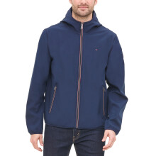 Tommy Hilfiger Heren Lichtgewicht Waterdichte Ademend Hooded Softshell Jas, zwart, XX-Large
